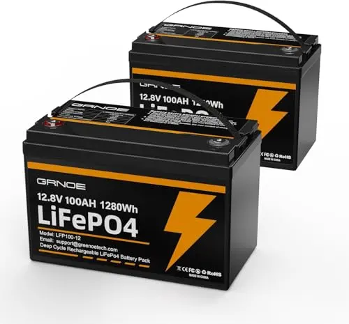 GRNOE two-pack of lithium batteries with low-temperature protection