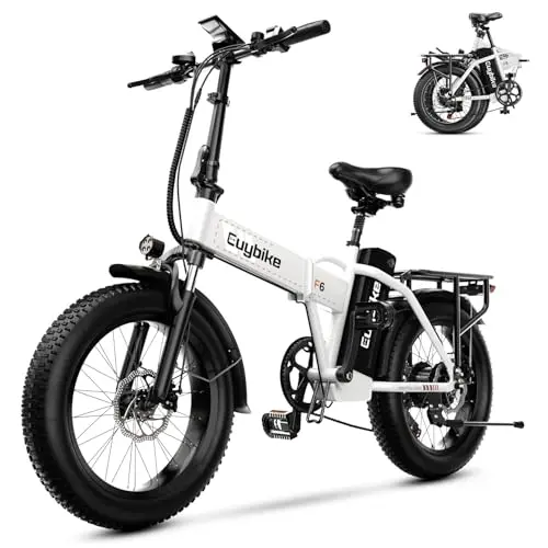 Bluebiko matte white folding electric bike with fat tires and a central display