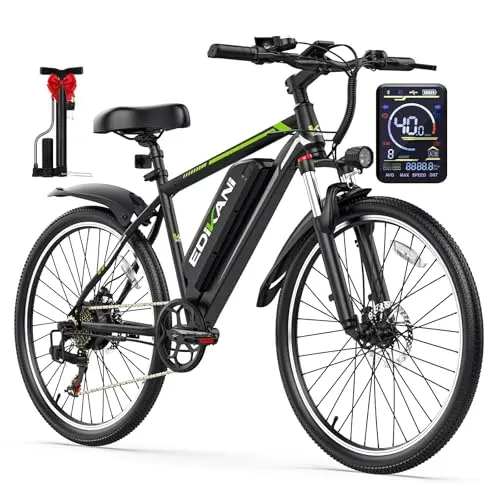 EDIKANI EDM01 black and green electric mountain bike