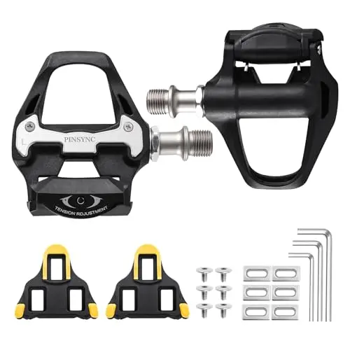 PINSYNC black SPD SL compatible clipless road bike pedals