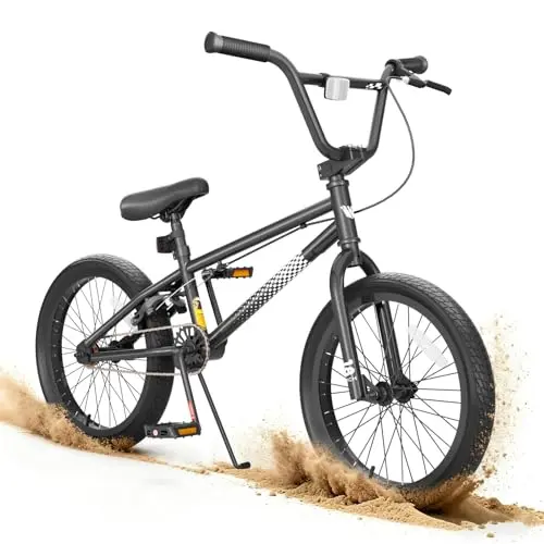 KORIMEFA black 18-inch BMX bike with a minimalist design.