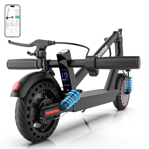 Aovowheel ES7 red foldable electric scooter with solid tires