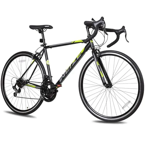 WEIZE black 700C road bike with drop handlebars