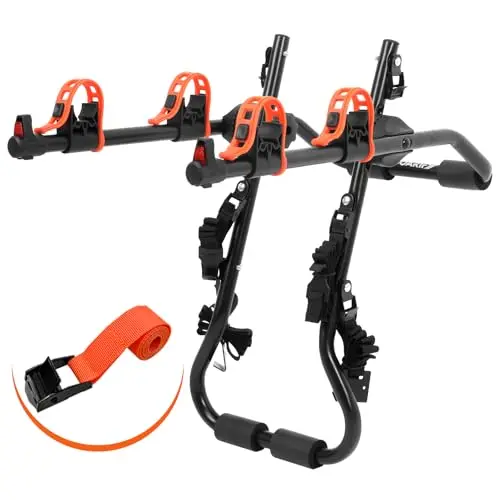 Soarify Sports black and orange 2-bike trunk rack