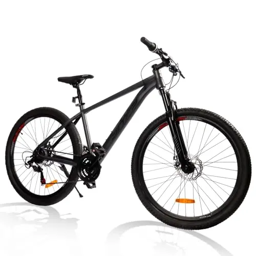 SmiloSprk grey mountain bike with hidden cables on an adventurous trail