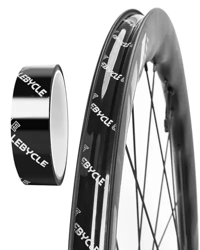 LEBYCLE Black Tubeless Rim Tape roll showing adhesive side