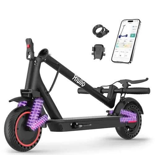 RIUIIO G01 MAX electric scooter for adults with dual suspension and phone holder