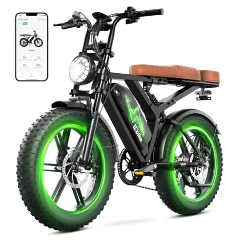 SISIGAD 20 inch black fat tire electric bike with suspension